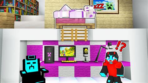 i Built SECRET GAMING ROOM in SHEYYYN's House in Minecraft!.